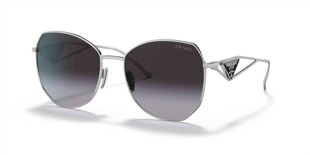 NEW PRADA unisex 0pr 57ys irregular metal sunglasses in silver/gray